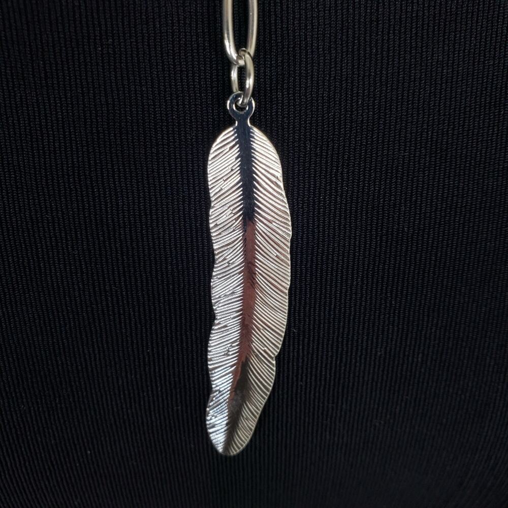 ADORNIA Mixed Chain Feather Lariat Layered Necklace NEW - Picture 5 of 8
